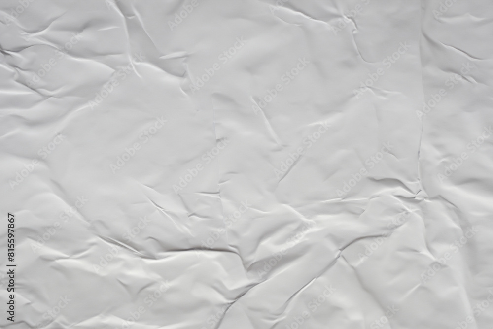 Fototapeta premium Textured Background, White Crumpled Paper Poster