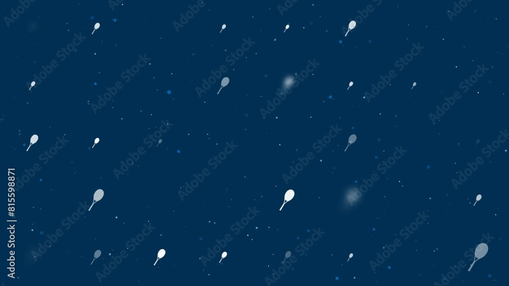 Template animation of evenly spaced tennis racket symbols of different ...