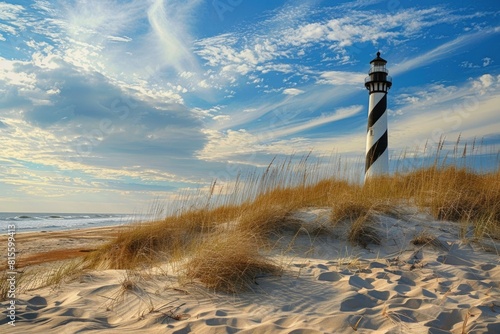 Lighthouse Light House. Cape Hatteras Lighthouse Lighting Up the North Carolina Coast photo