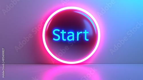 START button neon light