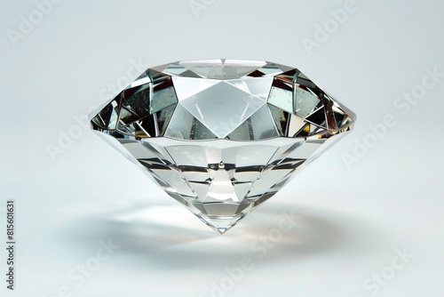 Dazzling polished diamond on white background
