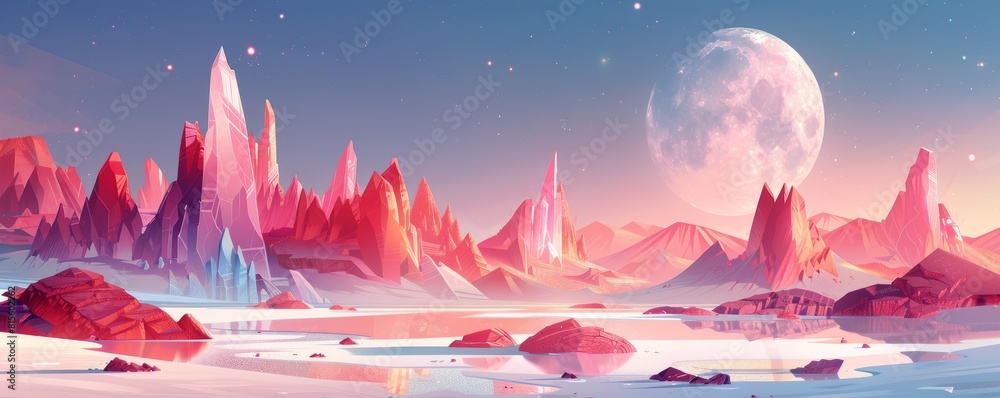 An alien landscape of crystalline spires and shimmering lakes, where ...