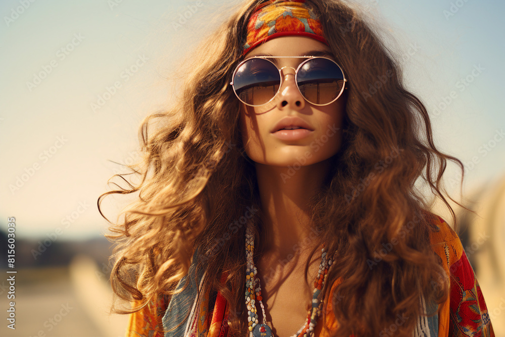 Funky hippie person with big chevelure volume hairstyle dreadlocks at bohemian style party Generative AI Funky hippie person with big chevelure volume hairstyle dreadlocks at bohemian style party Generative AI