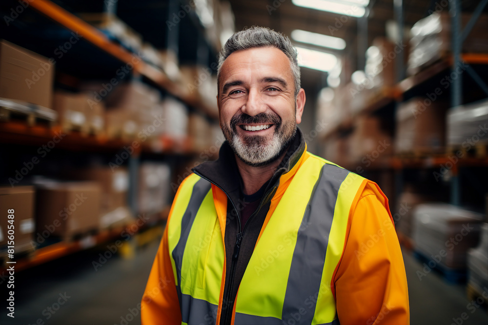 Friendly experienced supermarket store department worker professional at workplace Generative AI illustration Friendly experienced supermarket store department worker professional at workplace Generative AI illustration