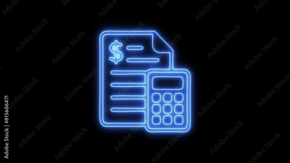 Financial and Budget Report Neon Icon - 4K, Icon Video Background on Black Screen Financial and Budget Report Neon Icon - 4K, Icon Video Background on Black Screen