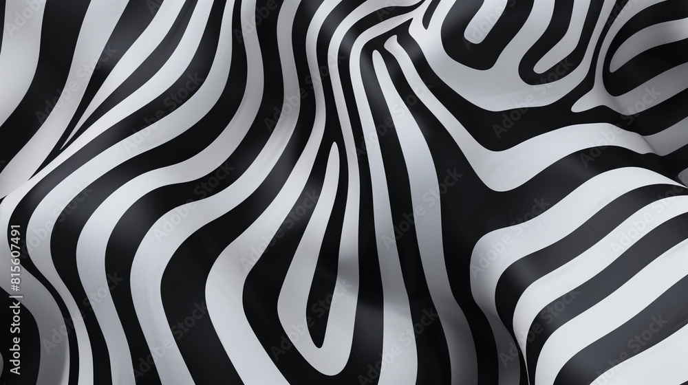 Abstract wavy 3D background with stripes like a zebra Abstract wavy 3D background with stripes like a zebra