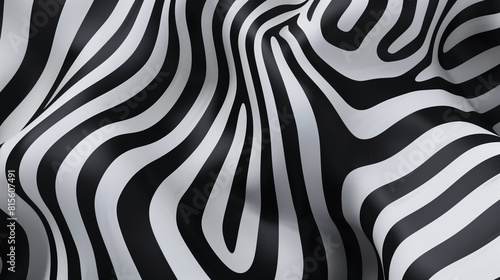 Abstract wavy 3D background with stripes like a zebra