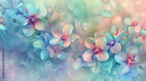 Multicolored spring background with flowers © ksu