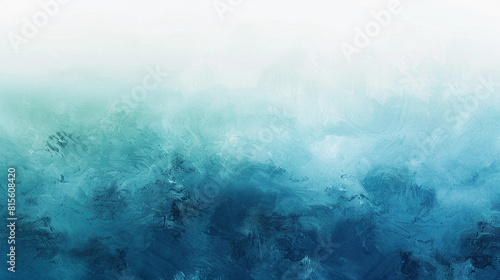 A gradient of blues and greens  blending together with smooth transitions  creating a calm and serene abstract background on a white surface.