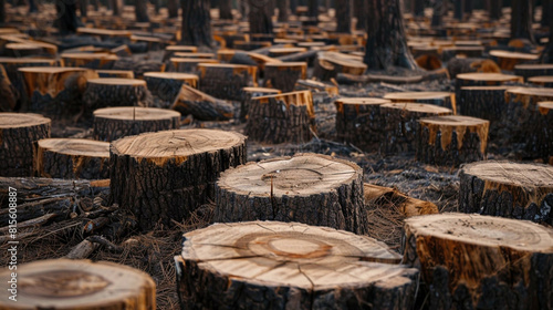 Many stumps instead of a forest, a change in the ecosystem