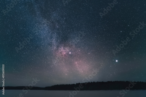 The Milky Way in the winter night sky photo