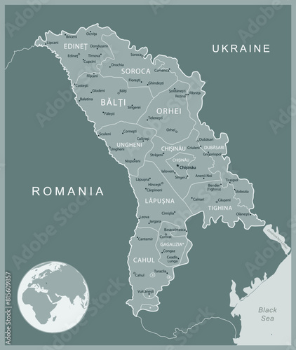 Moldova - detailed map with administrative divisions country. Vector illustration