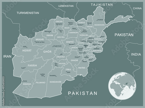 Afghanistan - detailed map with administrative divisions country. Vector illustration