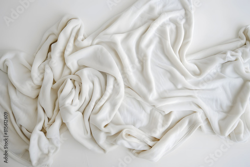 White fleece blanket isolated on white background. Clean and cozy Wavy texture fleece blanket mockup