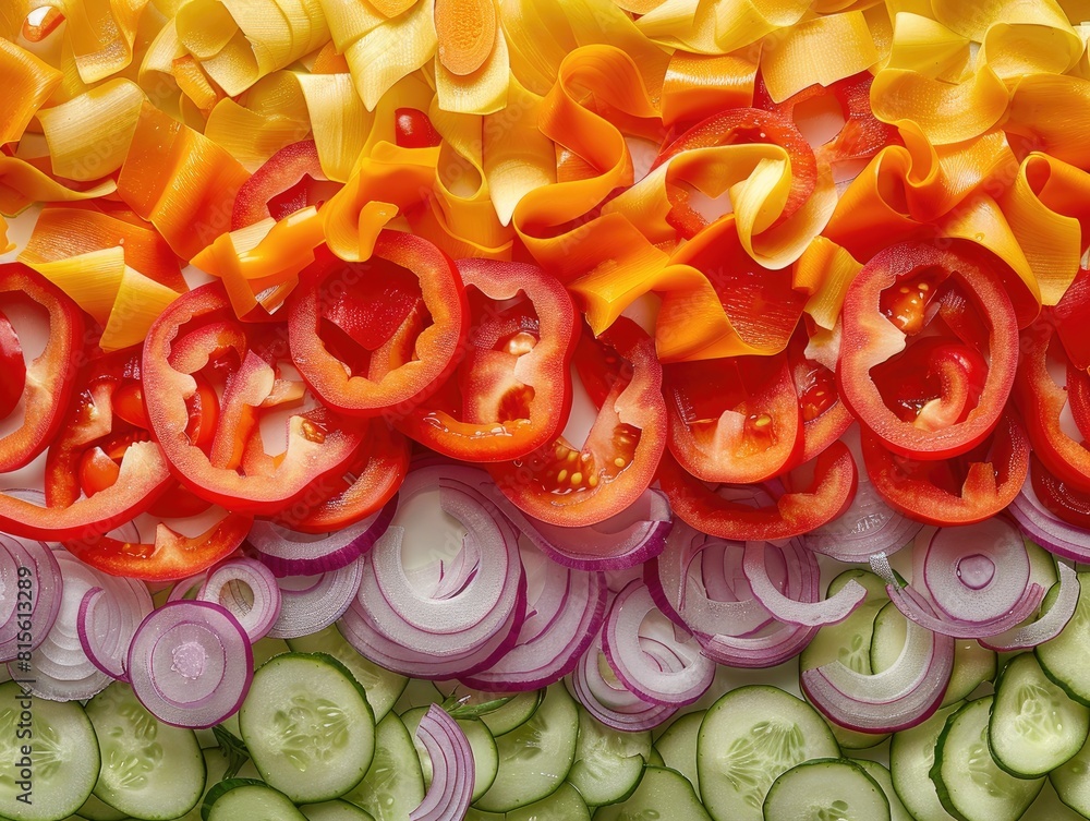 Artful Array of Sliced Vegetables