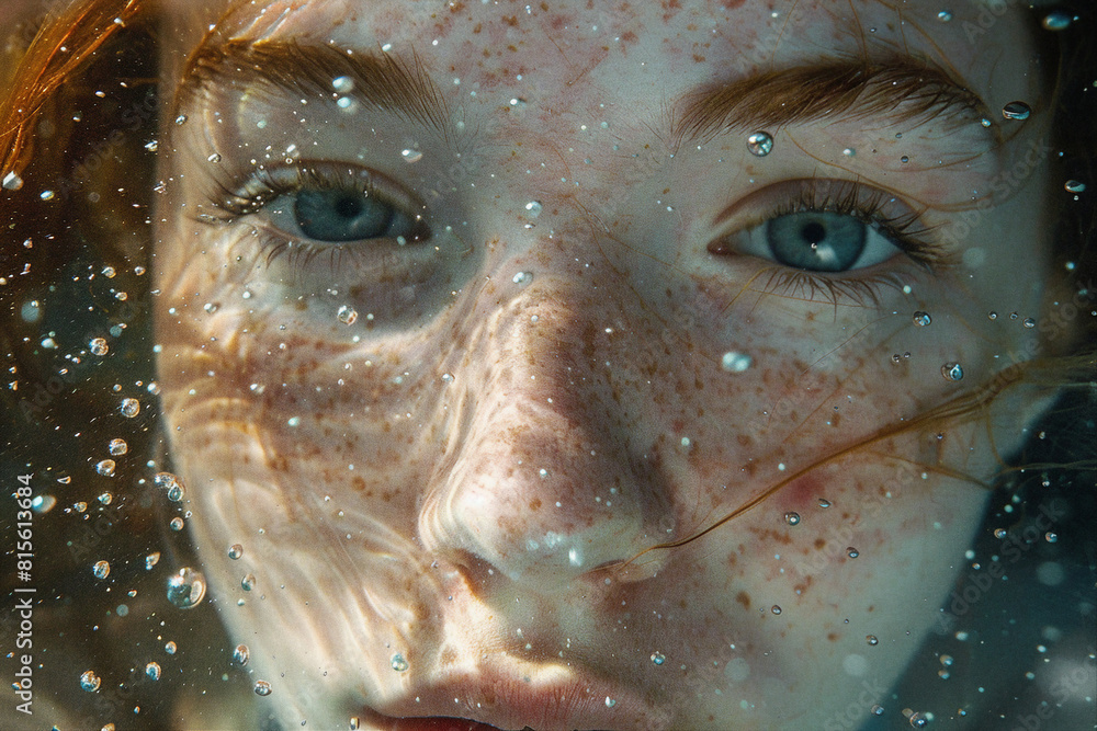 Underwater swimming created with generative ai person enjoys summer pleasant water swimming diving Underwater swimming created with generative ai person enjoys summer pleasant water swimming diving