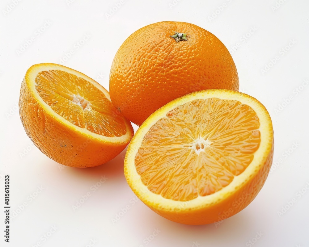 Fototapeta premium Sweet Orange. Isolated Fresh Fruit with Juicy and Sweet Citrus Flavors