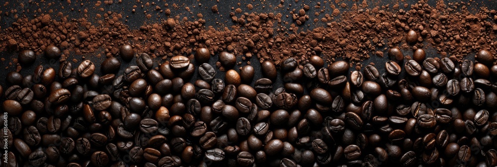 Coffee Brewed. Hot Drink Concept with Espresso, Chocolate, and Breakfast Items on Natural Black Coffee Brewed. Hot Drink Concept with Espresso, Chocolate, and Breakfast Items on Natural Black
