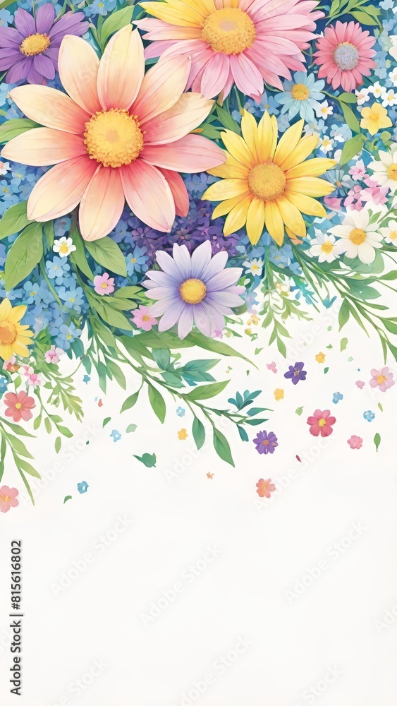 Fototapeta premium background with flowers, pattern with flowers, abstract floral background