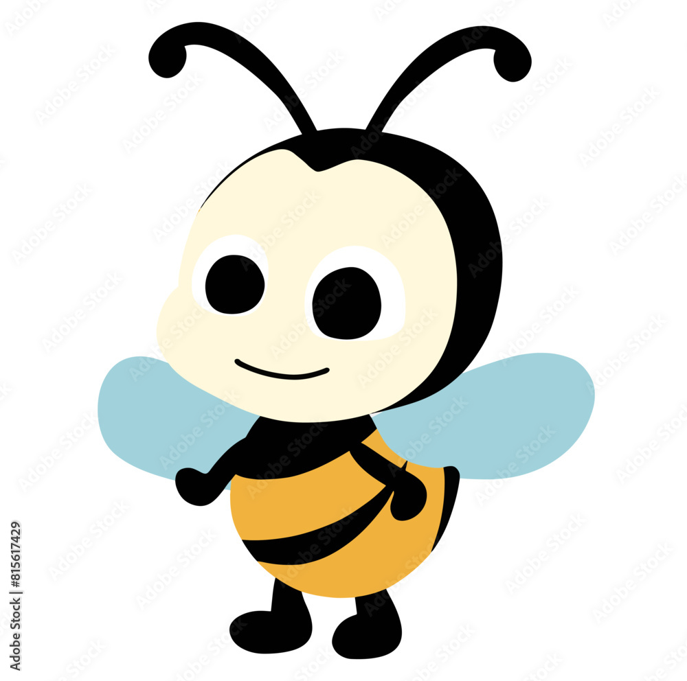 Obraz premium Cute bee. Flat style vector illustration.