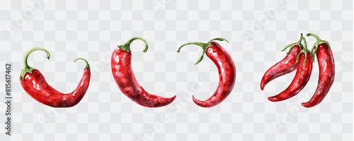 Chili watercolor isolated graphic transparent