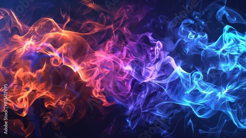 Background with transparent smoke and abstract modern colors.