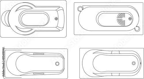 Sketch illustration vector design of a jacuzzi bathtub for a soaking bath