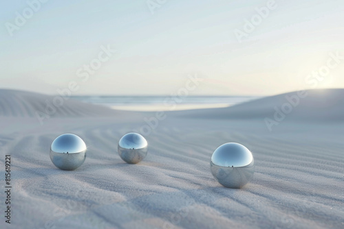 Boules de p  tanque sur le sable fin d une plage