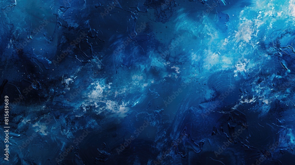 Obraz premium Invitation Background in Blue Dark Gradient with Abstract Paint Elements