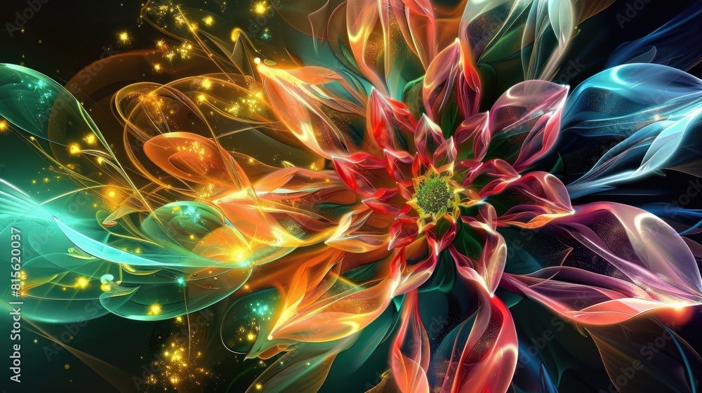 Obraz premium Home Decor Art. 3D Flower Poster for Wall Decoration in Office or Home