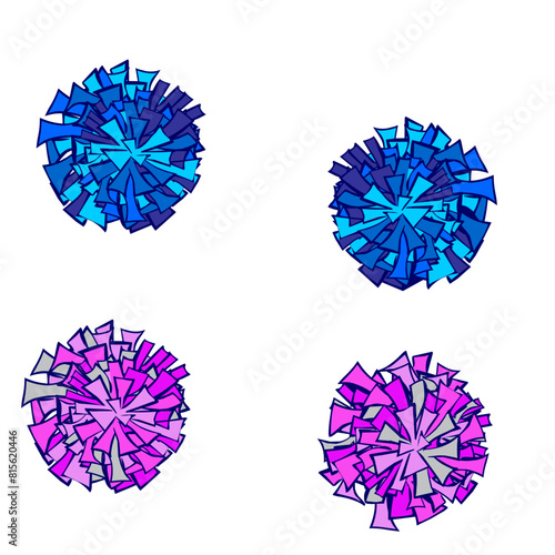 colorful pom-poms vector.
