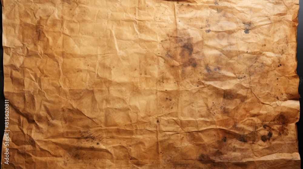 Sheet of aged paper stained with black ink, background, copy space. Sheet of aged paper stained with black ink, background, copy space.