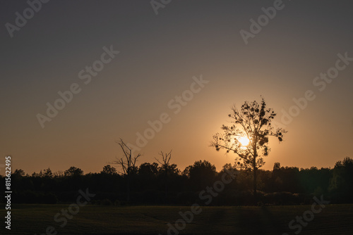 Zachód słońca nad polem w Kalu photo