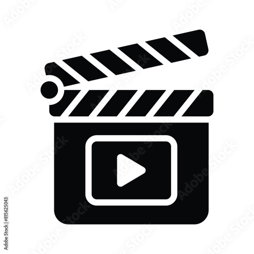 Board used by directors while making films, clapperboard icon design