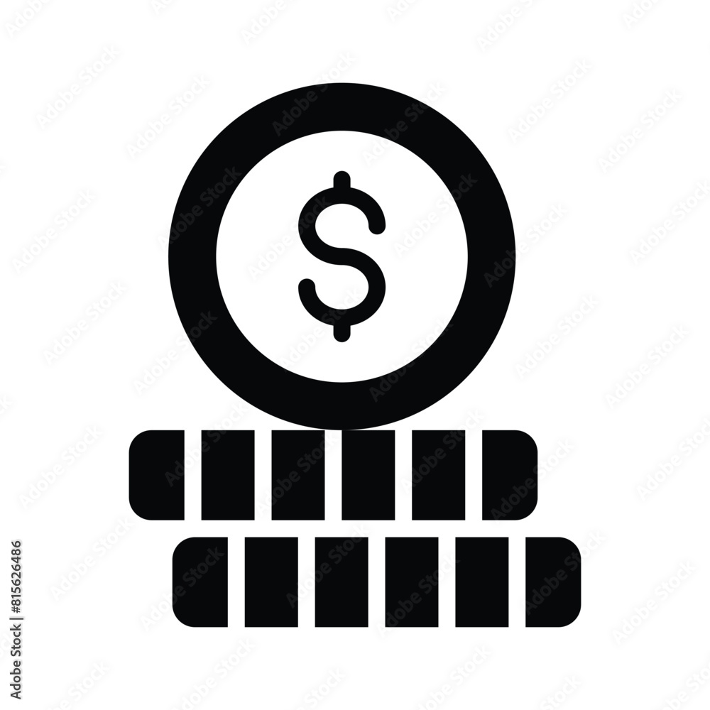 Check this carefully designed icon of money, dollar coin stack vector Check this carefully designed icon of money, dollar coin stack vector