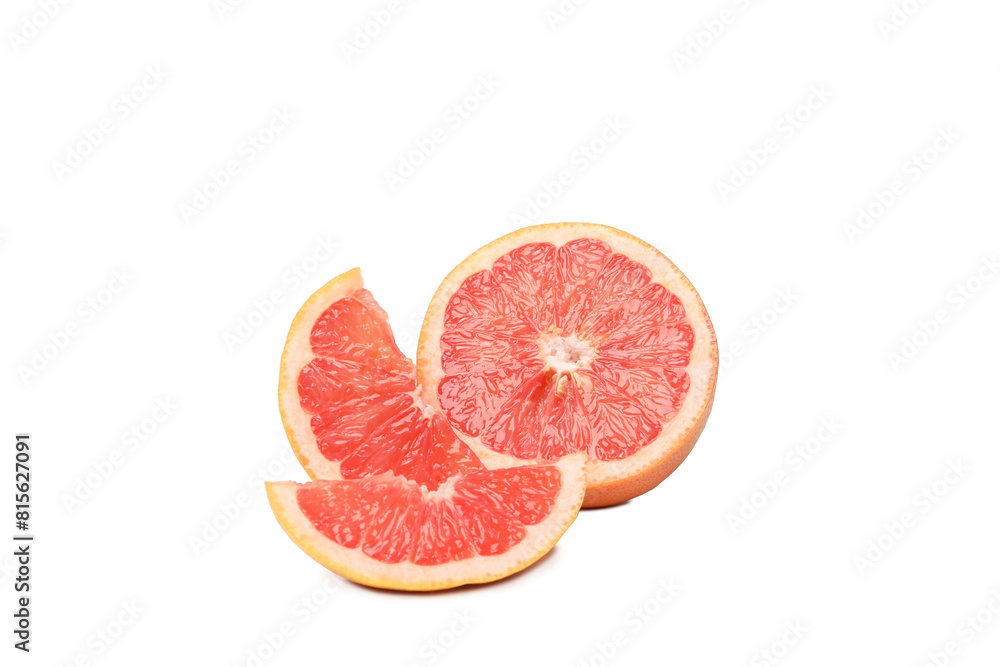 PNG, Sliced ripe grapefruit, isolated on white background PNG, Sliced ripe grapefruit, isolated on white background