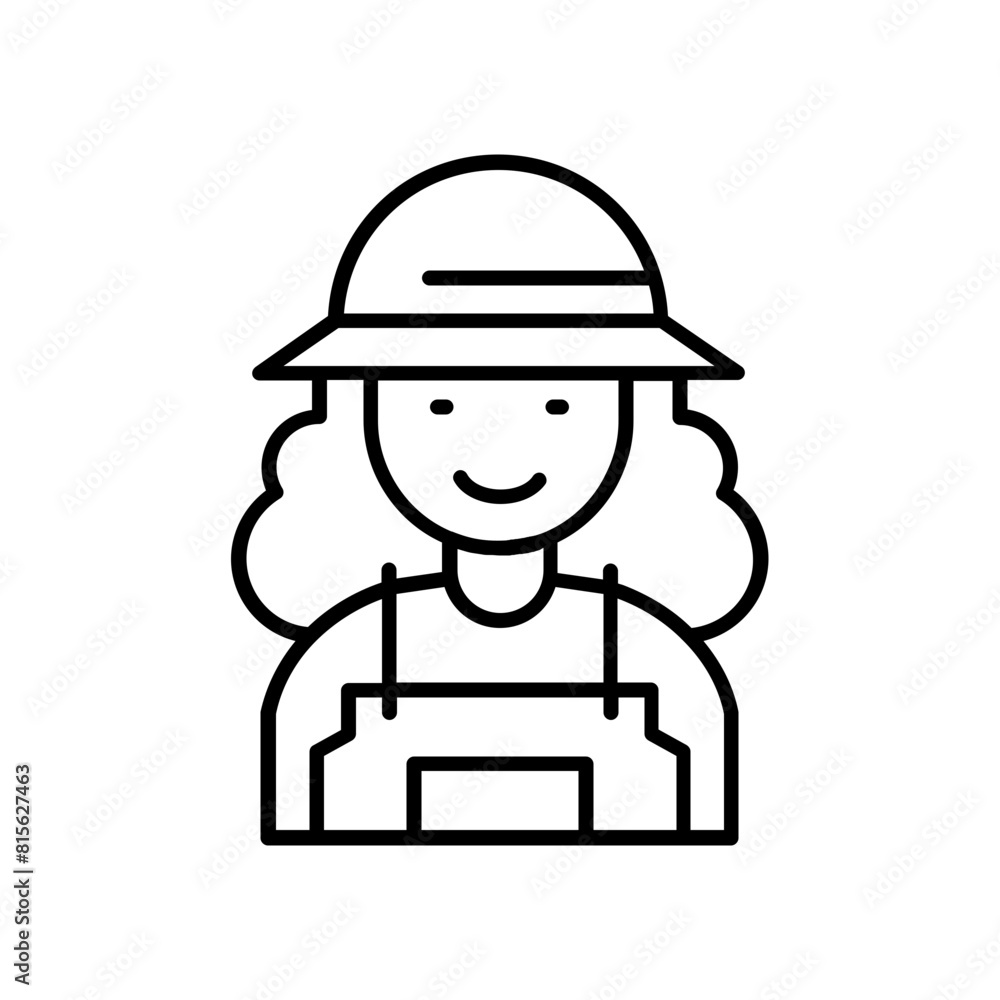 female farmer icon. outline icon female farmer icon. outline icon