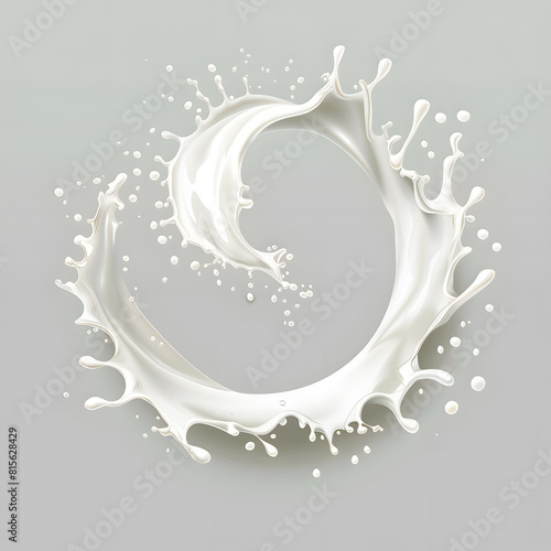 Circular milk splash swirl illustration isolated on white background