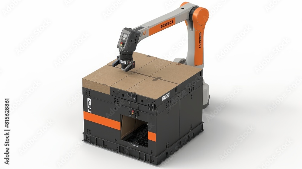 Factory robot. Automated hand. 3D illustration Factory robot. Automated hand. 3D illustration