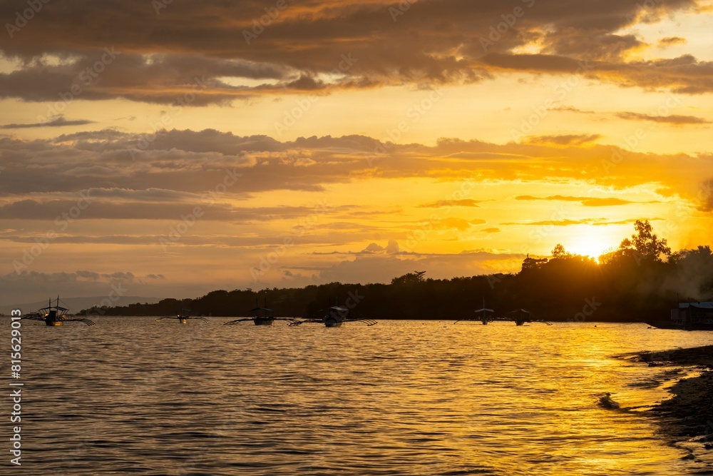 Scenic view of sunset over Dumaluan Beach, Panglao, Philippines