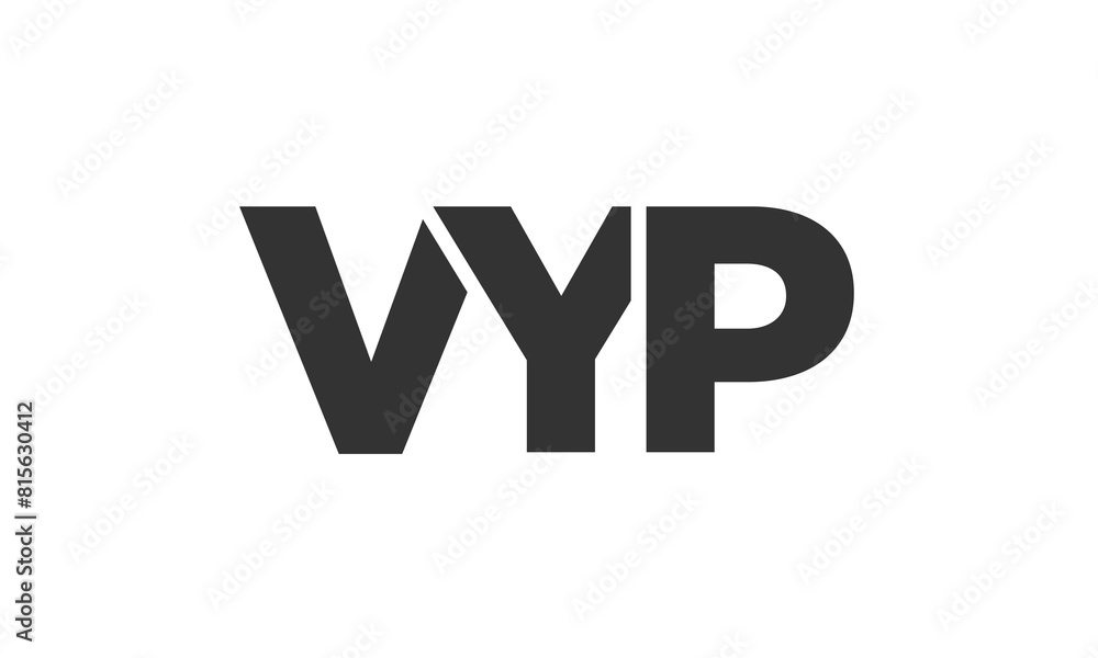 VYP logo design template with strong and modern bold text. Initial based vector logotype featuring simple and minimal typography. Trendy company identity. VYP logo design template with strong and modern bold text. Initial based vector logotype featuring simple and minimal typography. Trendy company identity.