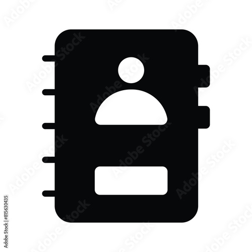 Phone book, contact book icon in trendy style, address book vector
