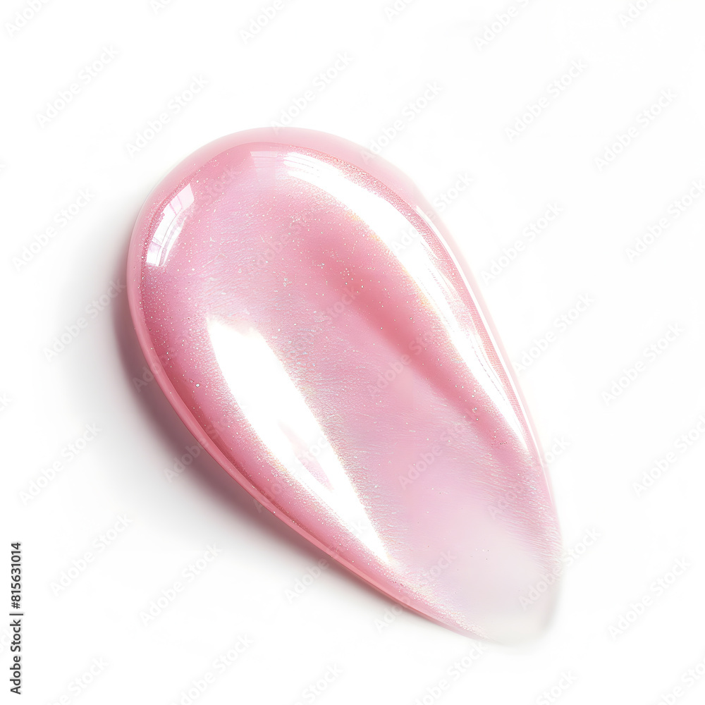 Pink smear of acryl gel, glossy pink nail polish isolated on white Pink smear of acryl gel, glossy pink nail polish isolated on white
