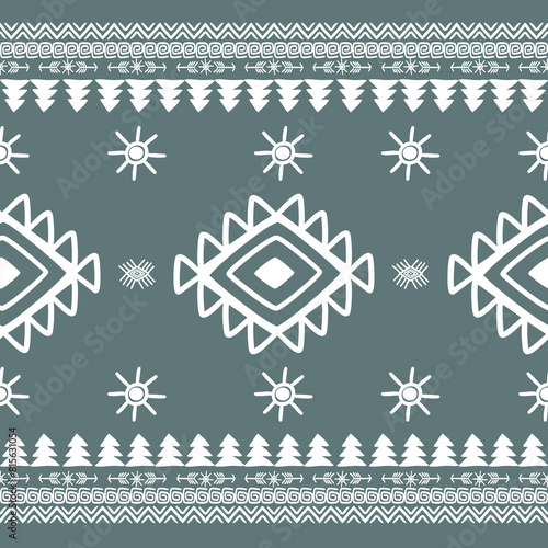 Geometric seamless pattern. Creative abstract squiggle style hand drawn background or trendy design with basic shapes. Simple childish scribble wallpaper print.