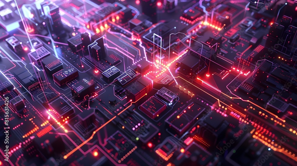 Abstract futuristic innovation technology banner background, Electric digital circuit line with vibrant neon lights colorful Abstract futuristic innovation technology banner background, Electric digital circuit line with vibrant neon lights colorful
