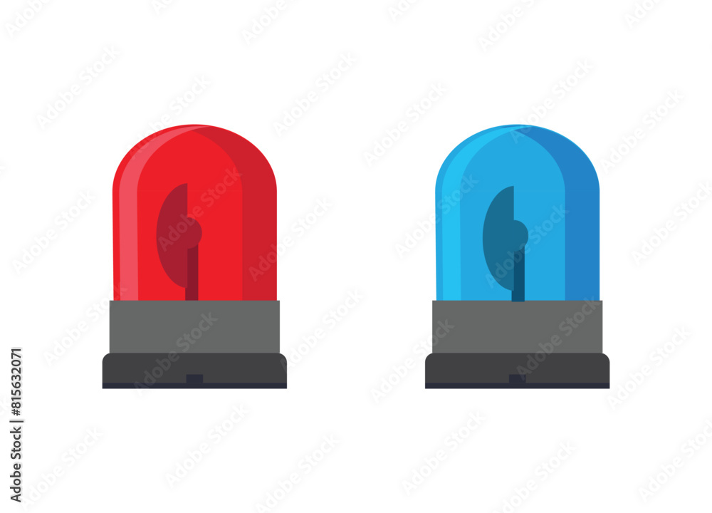 Blue and red emergency siren vector icon Blue and red emergency siren vector icon