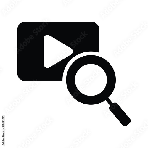 Video player with magnifier, concept icon of video search