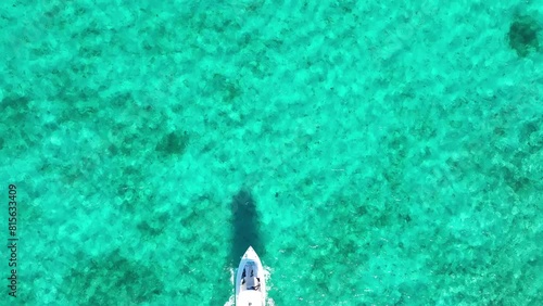 Aerial Paradise: Boating the Turquoise Waters of Turks and Caicos.