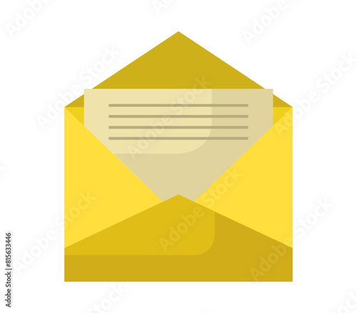 Digital illustration of an open envelope with a letter visible inside it