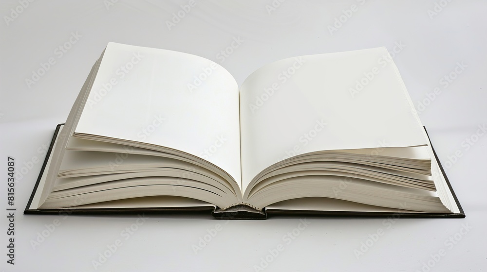 Open book with blank pages. white book mockup design 